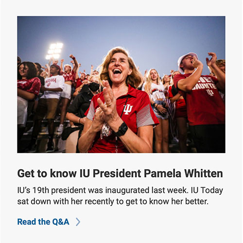 Photograph of President Pam Whitten within a story snippet block